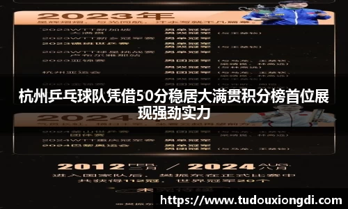 杭州乒乓球队凭借50分稳居大满贯积分榜首位展现强劲实力